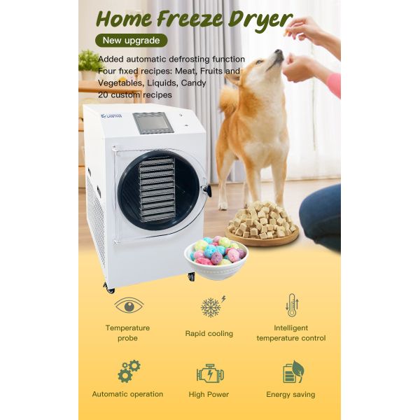 Заморозить сушеные угощения для домашних животных 0,9м2 Вакуумный сушильщик 10 подносов Заморозить сушильщик для дома