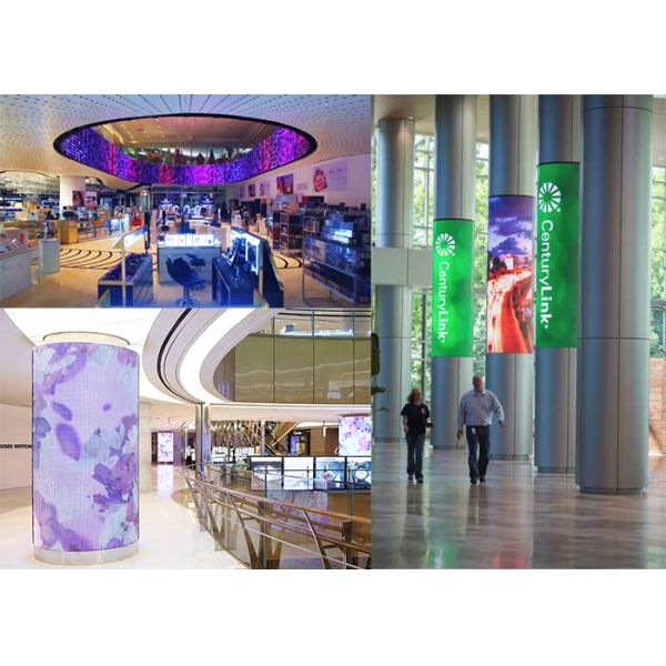 2.5mm 3mm Soft Led Curtain Video Wall RGB Soft Column Creative Shape 1500 Nits
