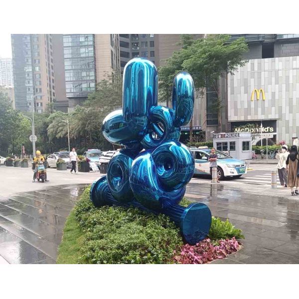 316L SS Lawn And Garden Statues And Sculptures Blue Baking Varnished