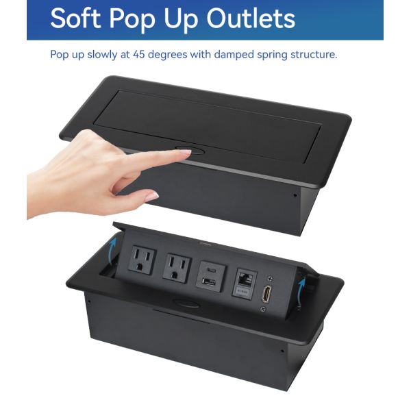 ROHS Indoor Furniture Pop Up Socket Box With Multi Outlets Under Desk Plug
