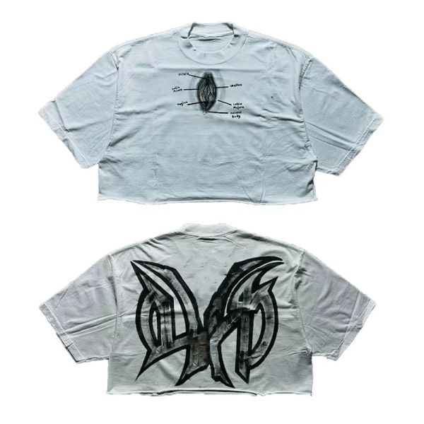 Fabricante de ropa de primera mano de venta al por mayor por encargo Camisas con pantalla de seda Impresión Camisas Hip Hop Vintage Boxy T-shirt para hombres