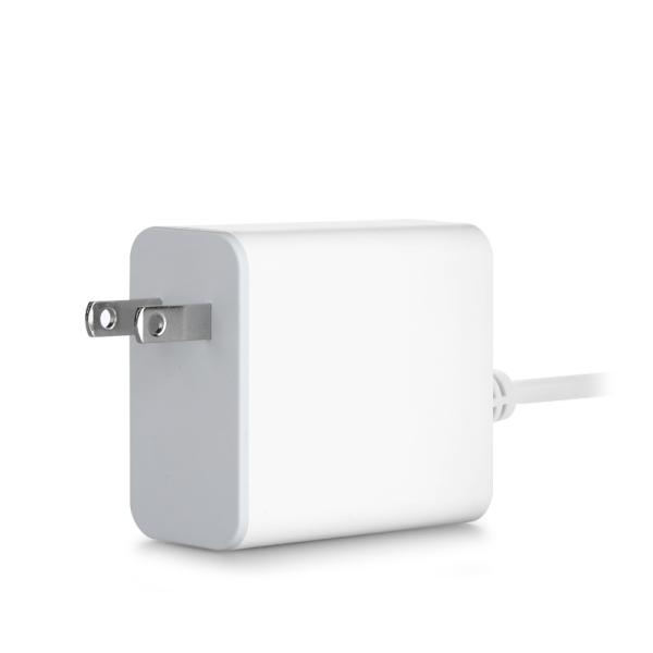 60W USB-C US 壁掛け充電器（固定ケーブル付き）、スマートフォン、タブレット、およびラップトップ用高速Type-C電源アダプター