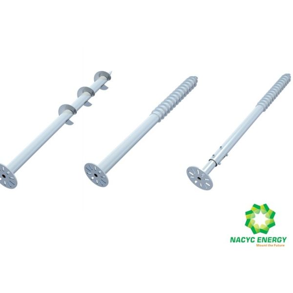 Durable Solar Ground Screws , Solar Panel Metal Ground Screw Flange Plate Steel Material