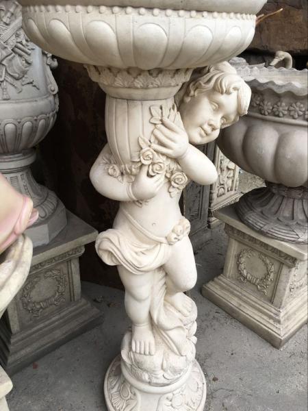 White Resin Fairy Garden Ornaments , European Style Cast Iron Flower Pots
