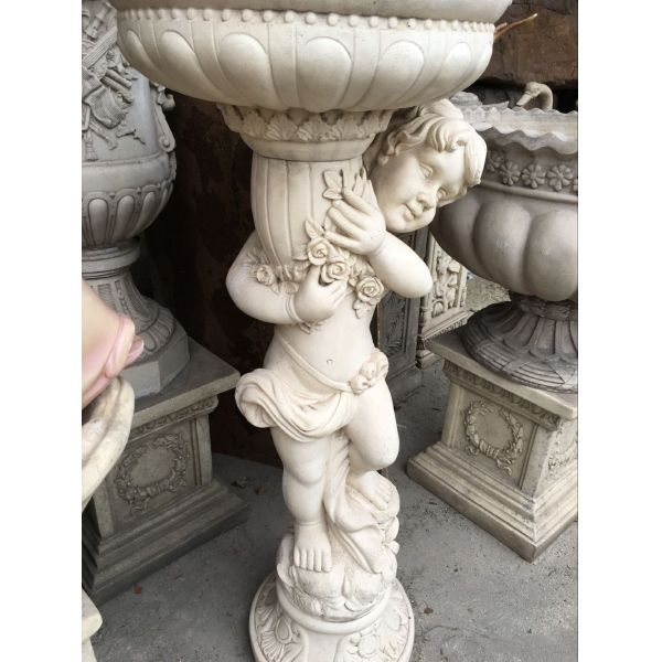 White Resin Fairy Garden Ornaments , European Style Cast Iron Flower Pots