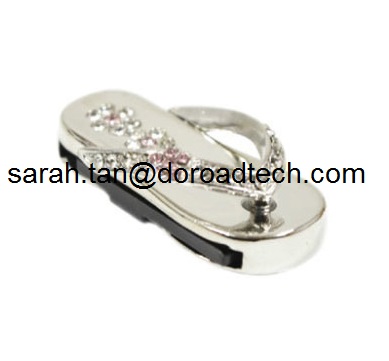 Hot Diamond Jewelry Slipper Shape USB Flash Drives, High Quality Jewelry Slipper USB