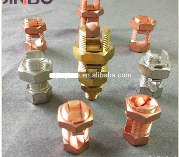 Conector aterrando de cobre do conector rachado feito sob encomenda do parafuso do tamanho para o fio do cabo