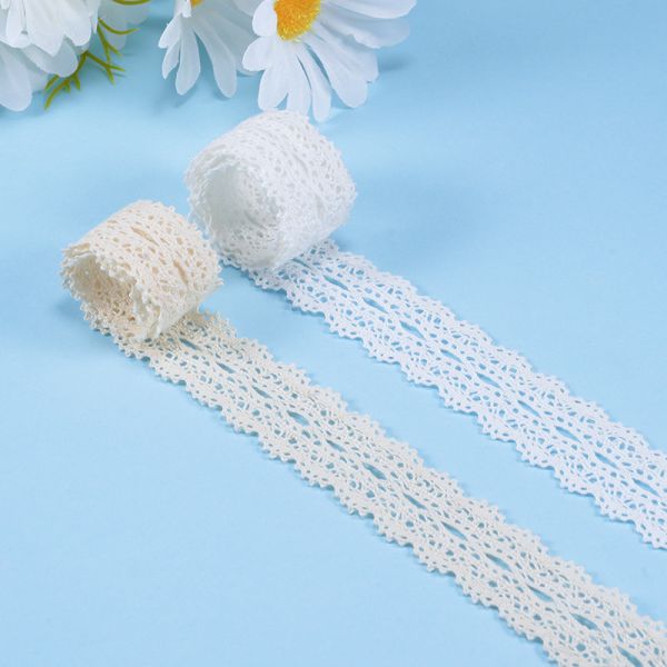 1/2 Inch Width Cotton Lace Trim Embroidery White Ribbon Lace