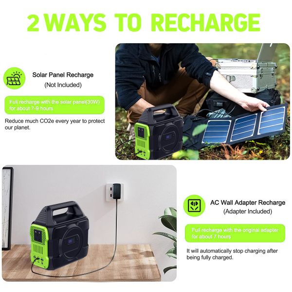 AC Outlet Portable Electric Power Station 300W For Camping Travel Hunting