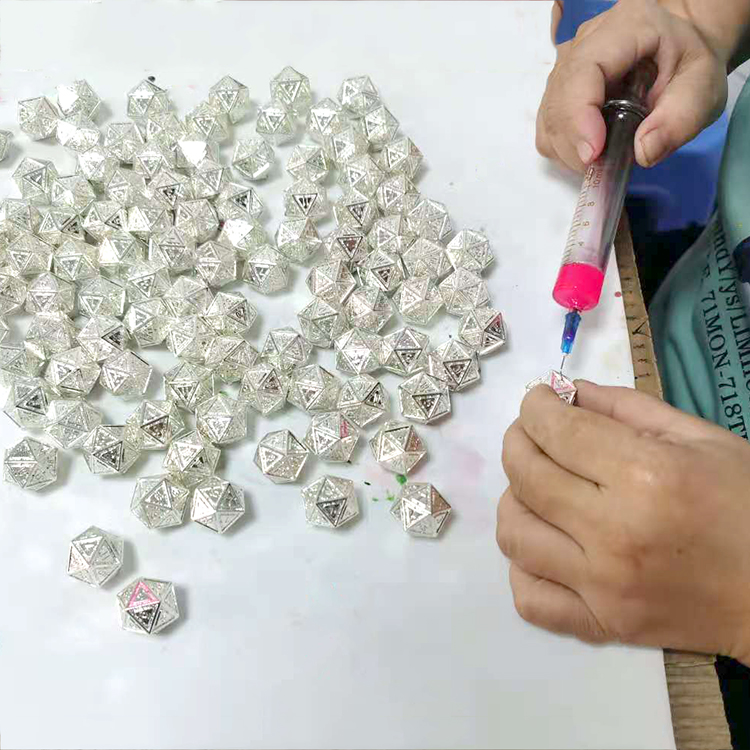 Customizable Logo Zinc Alloy Metal Dice Set 14-20mm Size 7-Piece Polyhedral Dice for RPG Games
