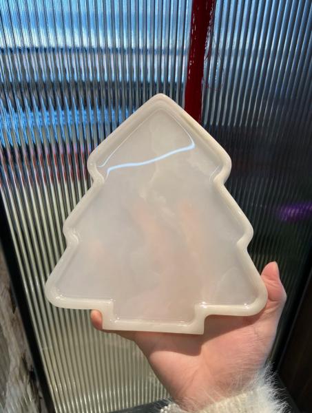 Art Tray de árbol de mármol blanco de nieve   Luxo artesanal para elegancia atemporal y sofisticación versátil