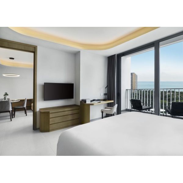 Гостиница квартиры для долгосрочной оставаясь одиночной облицовки дуба квартиры обшивает панелями комнату Bedroom+Living