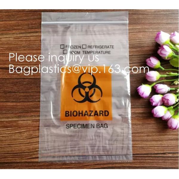 Biohazard Pathology Specimen Medical Zipper Bag,Kangaroo Bag, Compostable Bag Customized Stand Up Pouch, BAGEASE, BAGPLA