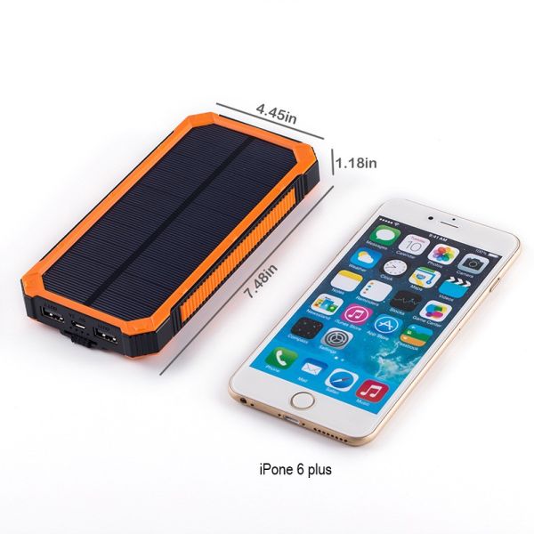 Plastic FCC 5V2.1A 20000mAh Camping Solar Power Bank