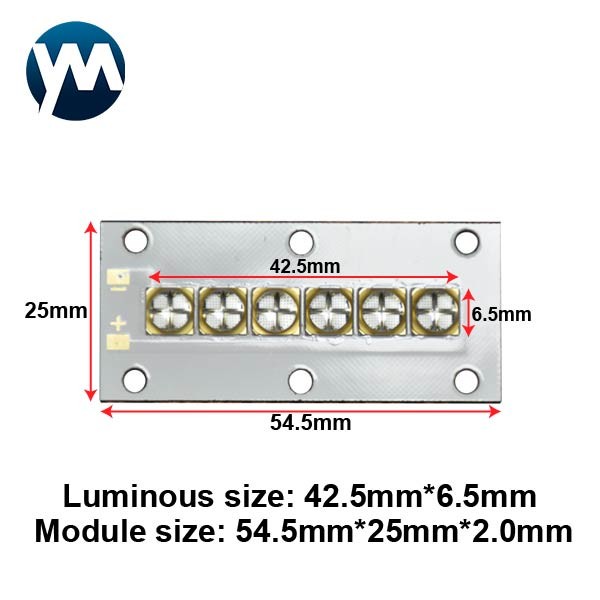 UV LED Module 60W Ultraviolet Lamps 6565 Quartz Lens UV LED Module For Curing