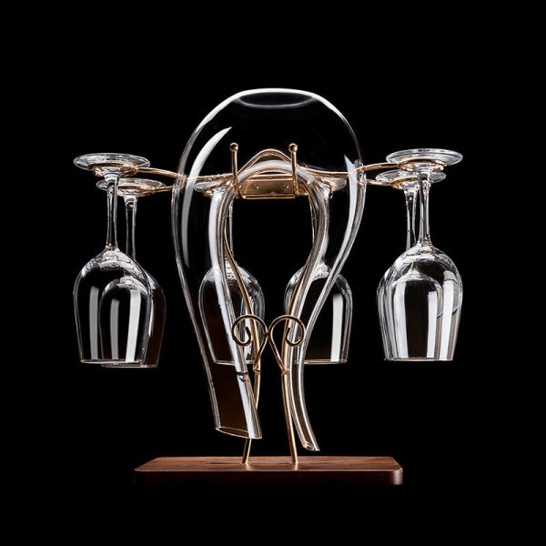 Décanteur et aérateur de vin de cristal sans plomb soufflé à la main en gros.