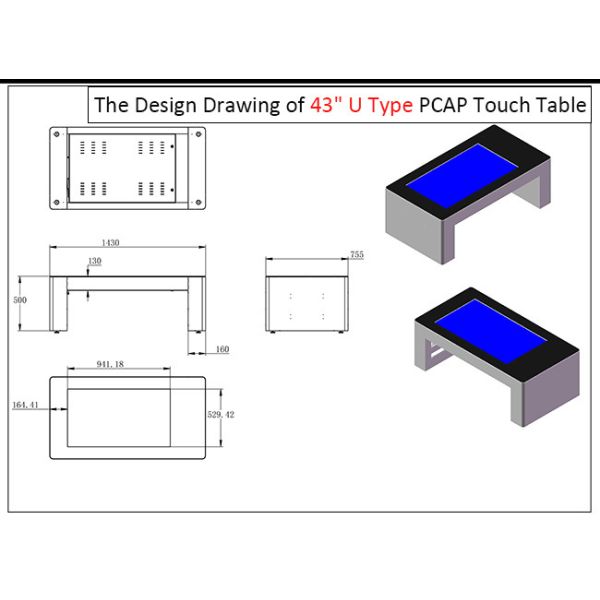43 inch object recognition restaurants smart digital interactive price multitouch coffee table with android