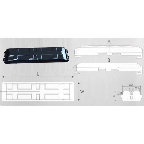 Clip-on Rubber Pad 300hc 300HD 350HD 400HD 400hc 450HD 450he 450K 450e 500A 500b 500g 600ah 700A 700b Excavator Rubber Pad