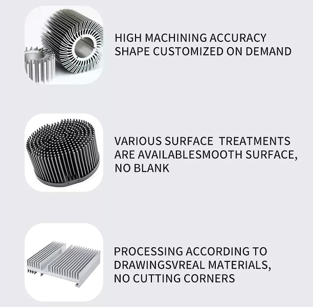 Anodized Black Aluminum Extrusion Processing Extruded Heat Sink Plates