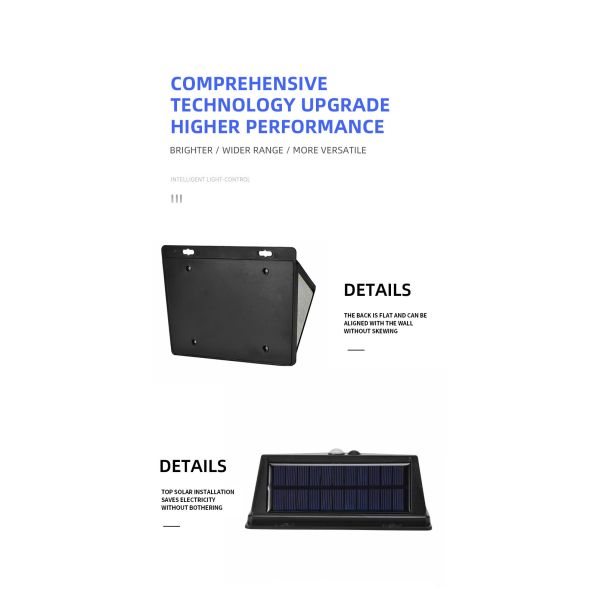 212 Led Solar Motion Sensor Light Garden Wall Lamp Outdoor 1.8w