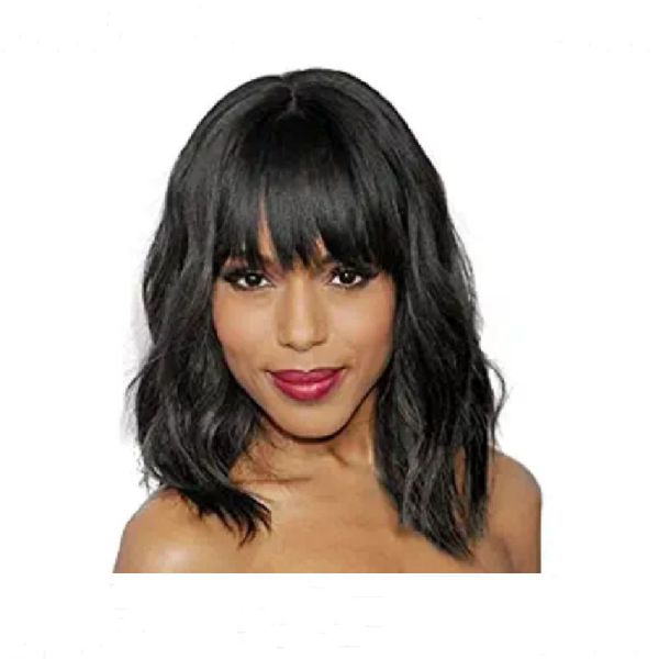 None Lace Wigs Short Water Wave Brazilian Remy Human Hair BOB Wigs for Black Women