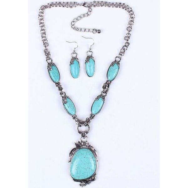 Ethnic Tibetan jewelry, big hair turquoise earrings