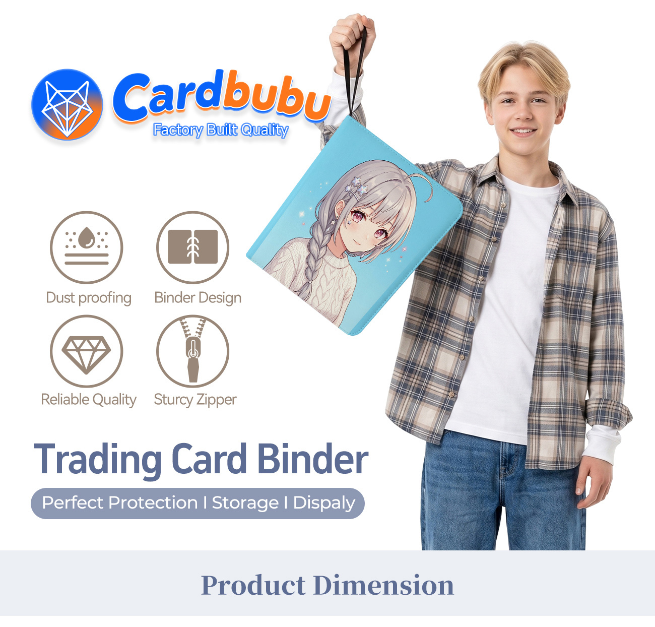 Portable Trading Card Binder 8 Colors PU Pokemon Trading Card Book