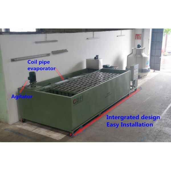 1 tonelada, 2 toneladas, 5 toneladas, máquina del bloque de hielo de 10 toneladas con el refrigerante del tanque de agua de Brine R404a