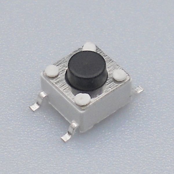 White Case Black Button 6mm Momentary Push Button Switch 4 Pin Terminal