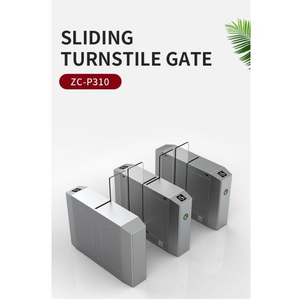 Anti Tailgating Sliding Gate Turnstile Biometric Access Control Stainless Steel