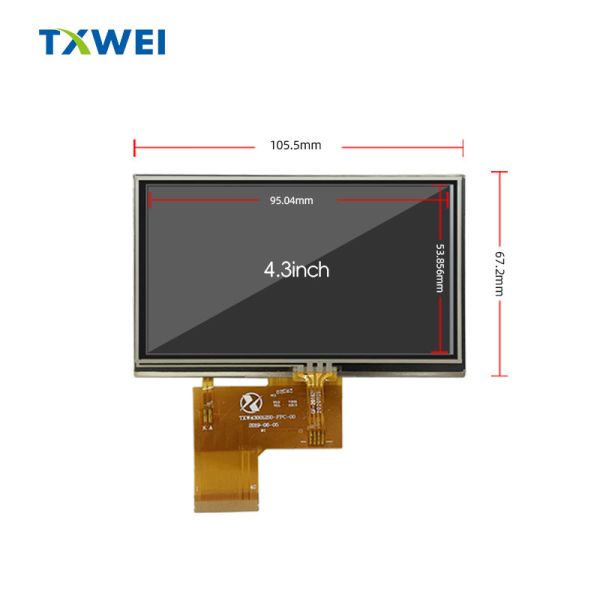4-inch 480*272 Industrial Medical Equipment Display 450nits With RGB Interface