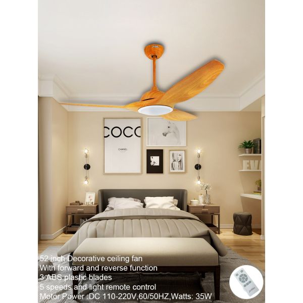 Cuisine 15cm Longueur de suspension Lamelle en plastique moderne DC LED ventilateur de plafond d'échappement avec 2-