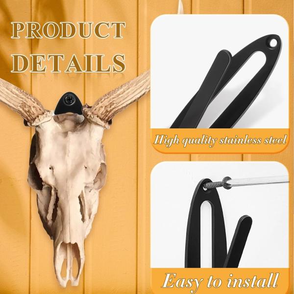 Bracket decorativo montado na parede para exibir antílopes de veado e crânios de outros animais