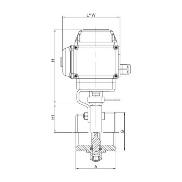 T304 , T316L Stainless Steel Sanitary Valves - Electric Actuated Sanitary Threaded Butterfly Valve