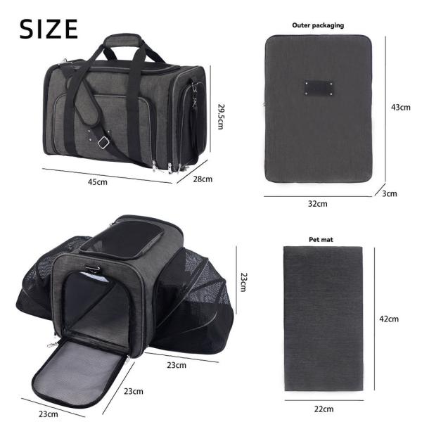 Dog Cat Carrier Airline Approved Pet Carrier Expandable Soft Sided Dog Travel Carrier Bag Dog Saddle Bag Pack