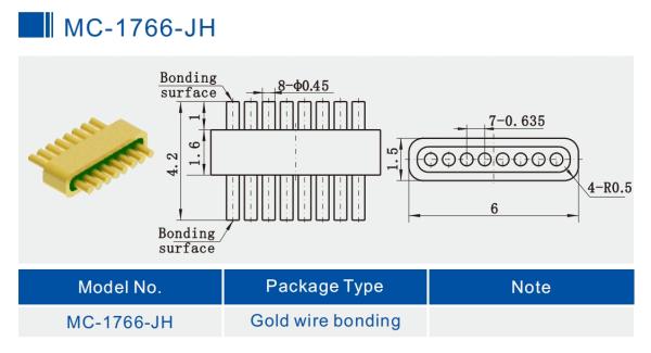 Kovar 4J29 8-Pin Header Connector Hermetic DC Straight Cut For Solder MC-1766-JH