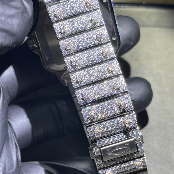 Дозор Cartier Сантос DEF Cartier Bussdown заморозил вне OEM дозора диаманта