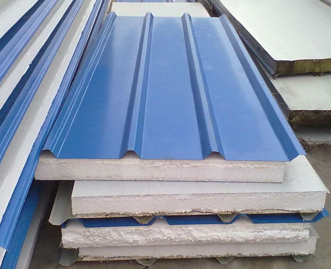 Anti Sound Sandwich Board Roofing , 6kg / M3 - 10kg / M3 EPS Sandwich Panel