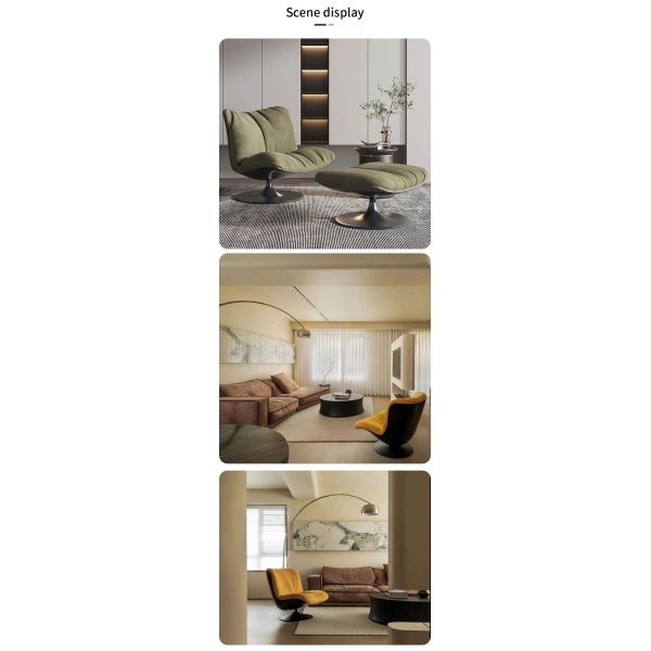 Mail Packing Leather Minimalist Rotatable Single Sofa Chair Casual Creative Designer Living Room Contemporary Seating