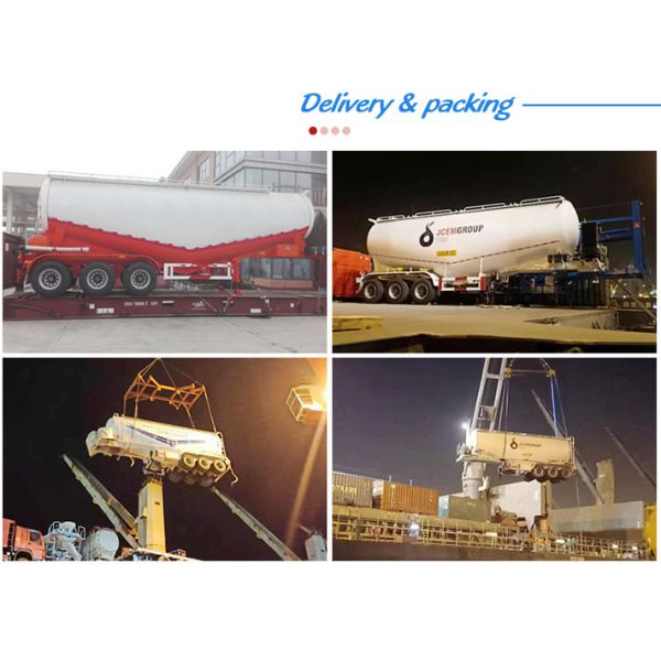 Stainless Steel Bulk Cement Tank Truck Semi Trailer with Techinical Spare Parts Support
