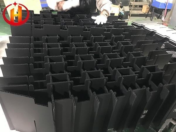 Black ESD Pp Plastic Corrugated Dividers Custom Foldable