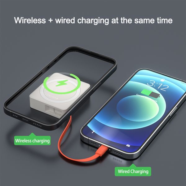 Wireless 3 In 1 Magnetic Cordless Power Bank 20W 5000mAh Portable Fast Charging Slim