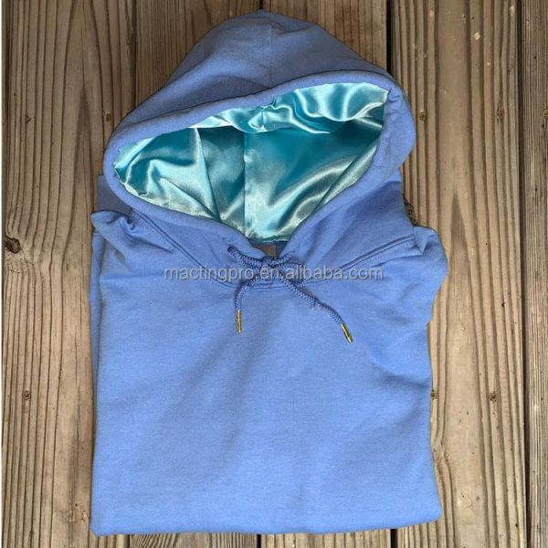 Golf Fleece Lined Hooded Sweatshirt Silk Hoodie Zip Pullover Regular Sleeve Style Satin Lining