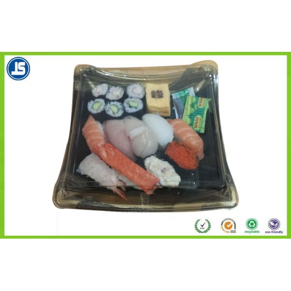 Biodegradable Plastic Food Packaging Trays Sushi Tray With Clear Lid