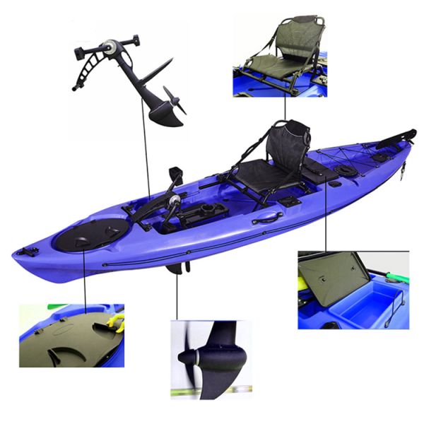 Foot Pedal Kayak One Person Sit On Top Single Man Fishing Canoe Kayak