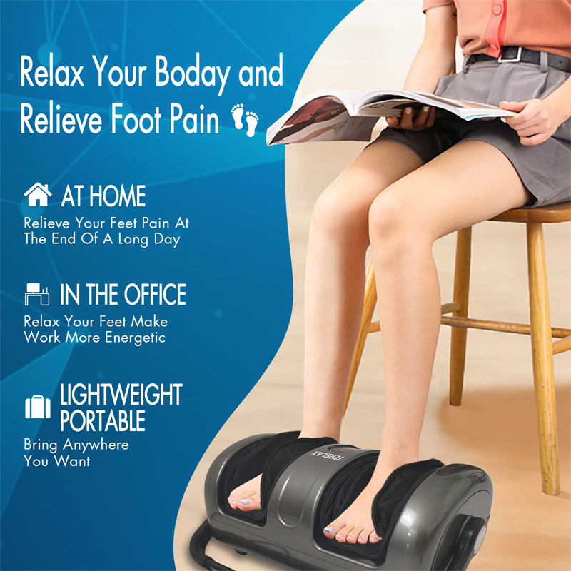 New Foot Massager Machine 360 Pivot Angle Remote Controller Rolling Kneading Electric Leg&Foot Massager with Heating