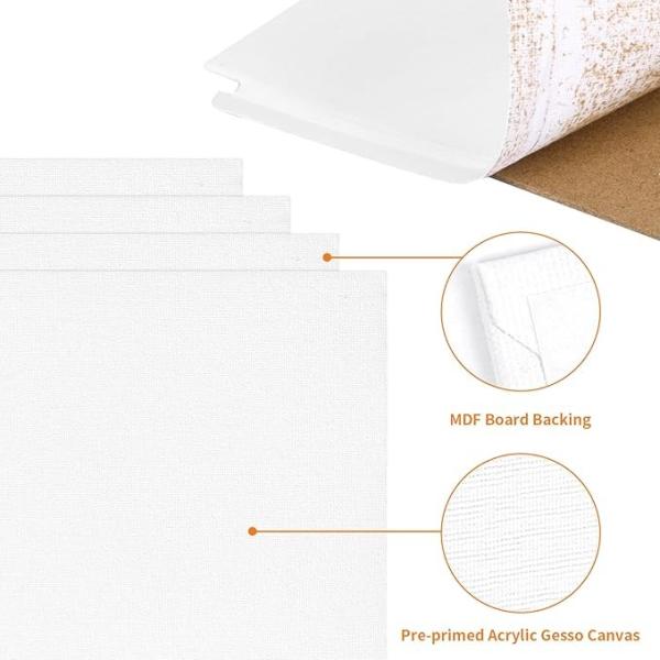 100% Cotton Painting Canvas Panel With Pine Wood Cradled Paint Boards Lightweight