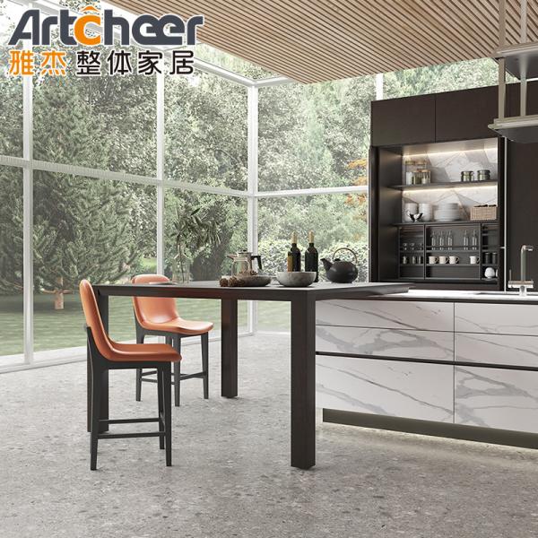 Stainless Steel Italian Kitchen Cabinet With White Color  Modular Size