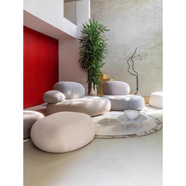 Cobblestone Design Fabric Sofa Set Combination Living Room Lobby Pebble Sofa