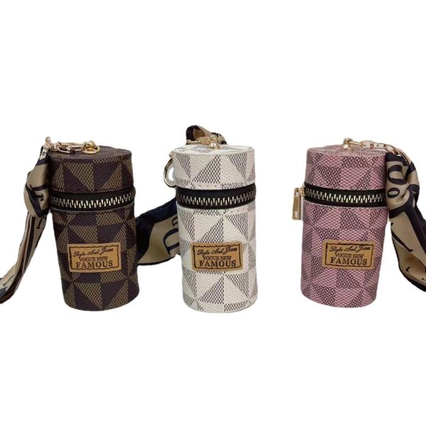 2024 Новый геометрический контраст цвет компактный сумка монета сумка подвеска наушники сумка рот красный конверт мини-ключевая сумка